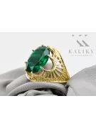 Smeraldai 14k geltono aukso Žiedas Vintažiniai amatai vrc003y